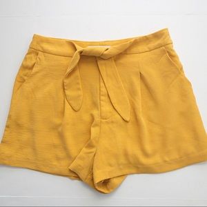 Yellow Tie Waist Shorts Size L